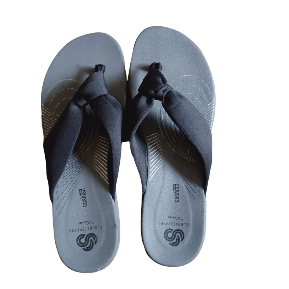 Clarks Cloudstepper Knotted Flip Flops Sandals Si… - image 4